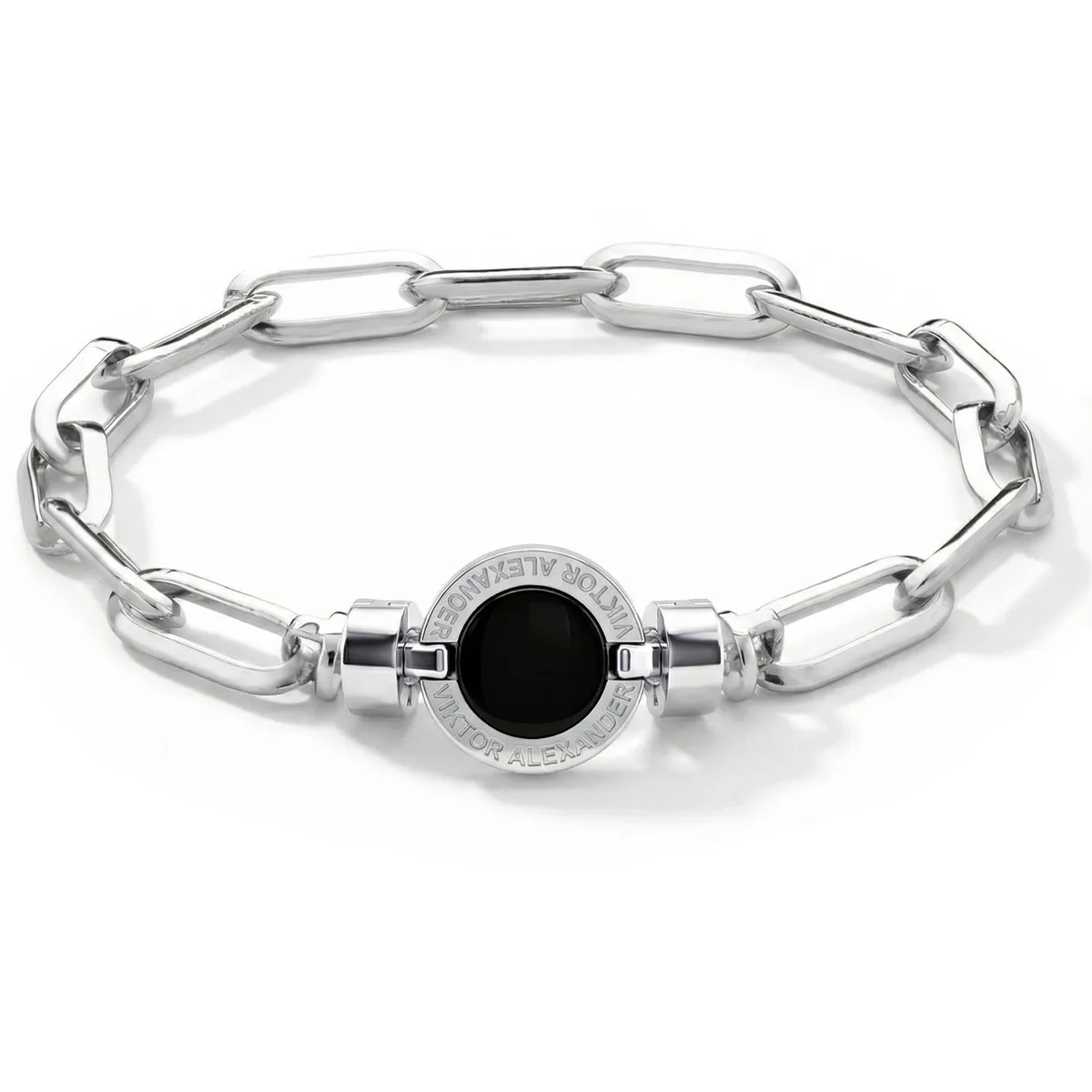 1889 Black Spinel 925 Silver Chain Link Bracelet – Viktor Alexander