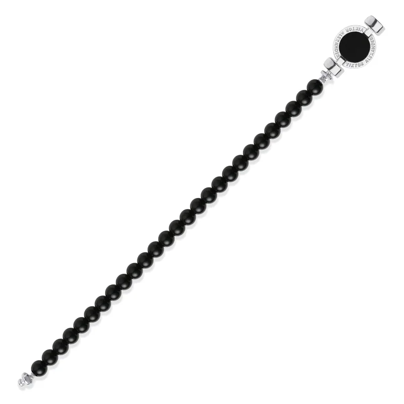1889 Black Spinel 925 Silver Gemstone Bracelets