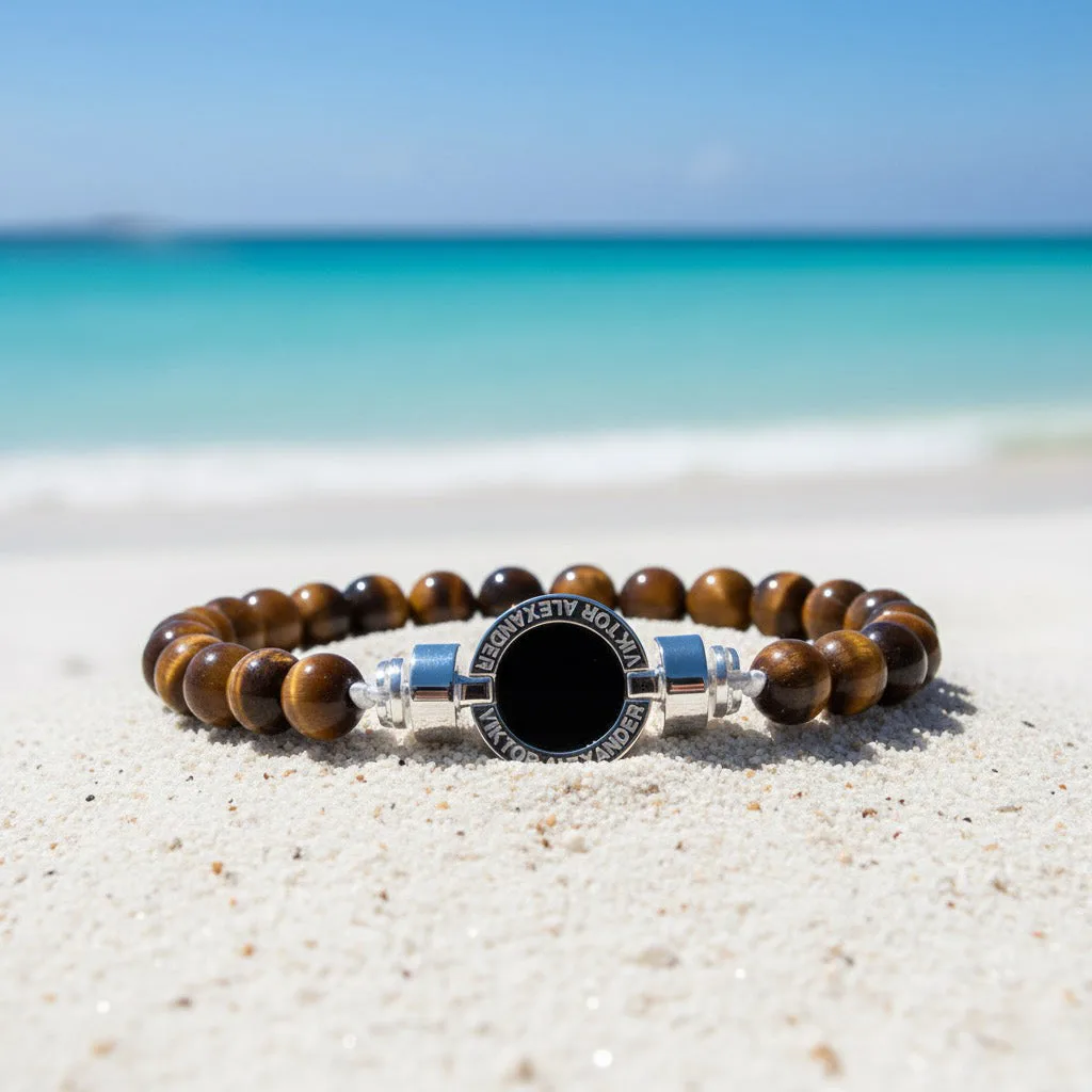 1889 Black Spinel 925 Silver Gemstone Bracelets, view 9 – Viktor Alexander