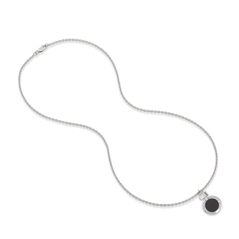1889 Black Spinel 925 Silver Necklace