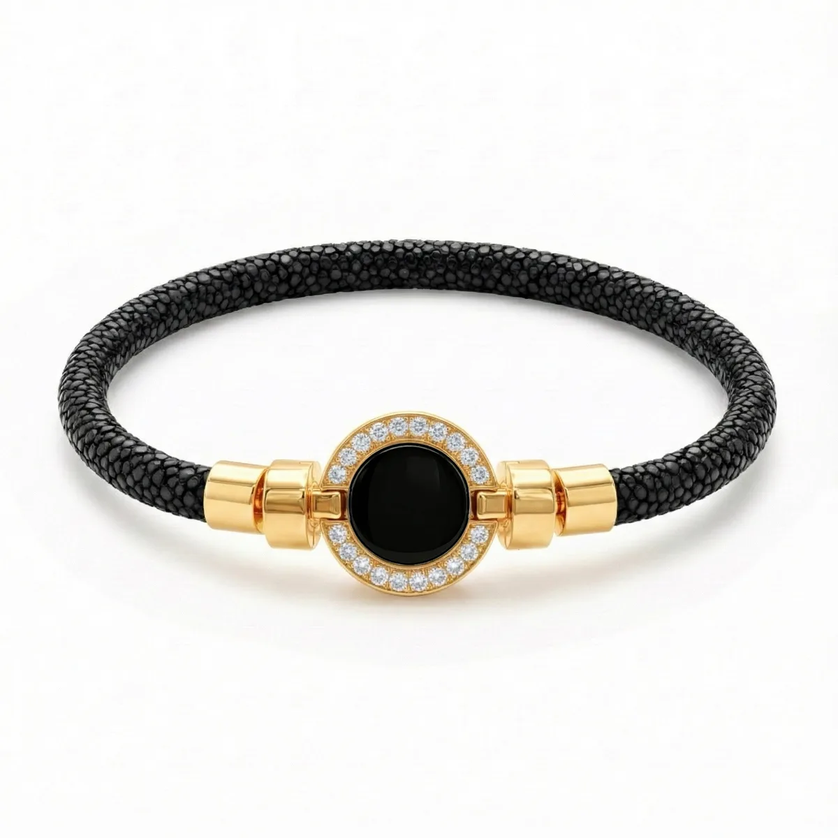1889 Pave Collection 18-carat Gold with Stingray Leather Bracelet – Viktor Alexander