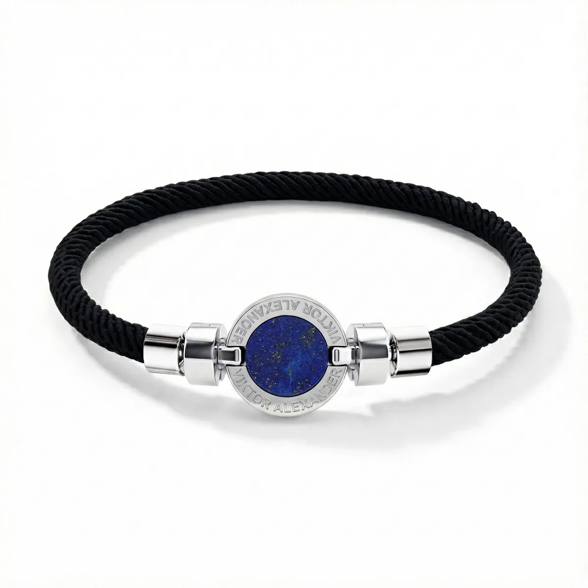 1889 Lapis Lazuli 925 Silver With Italian Nylon Bracelet, view 10 – Viktor Alexander