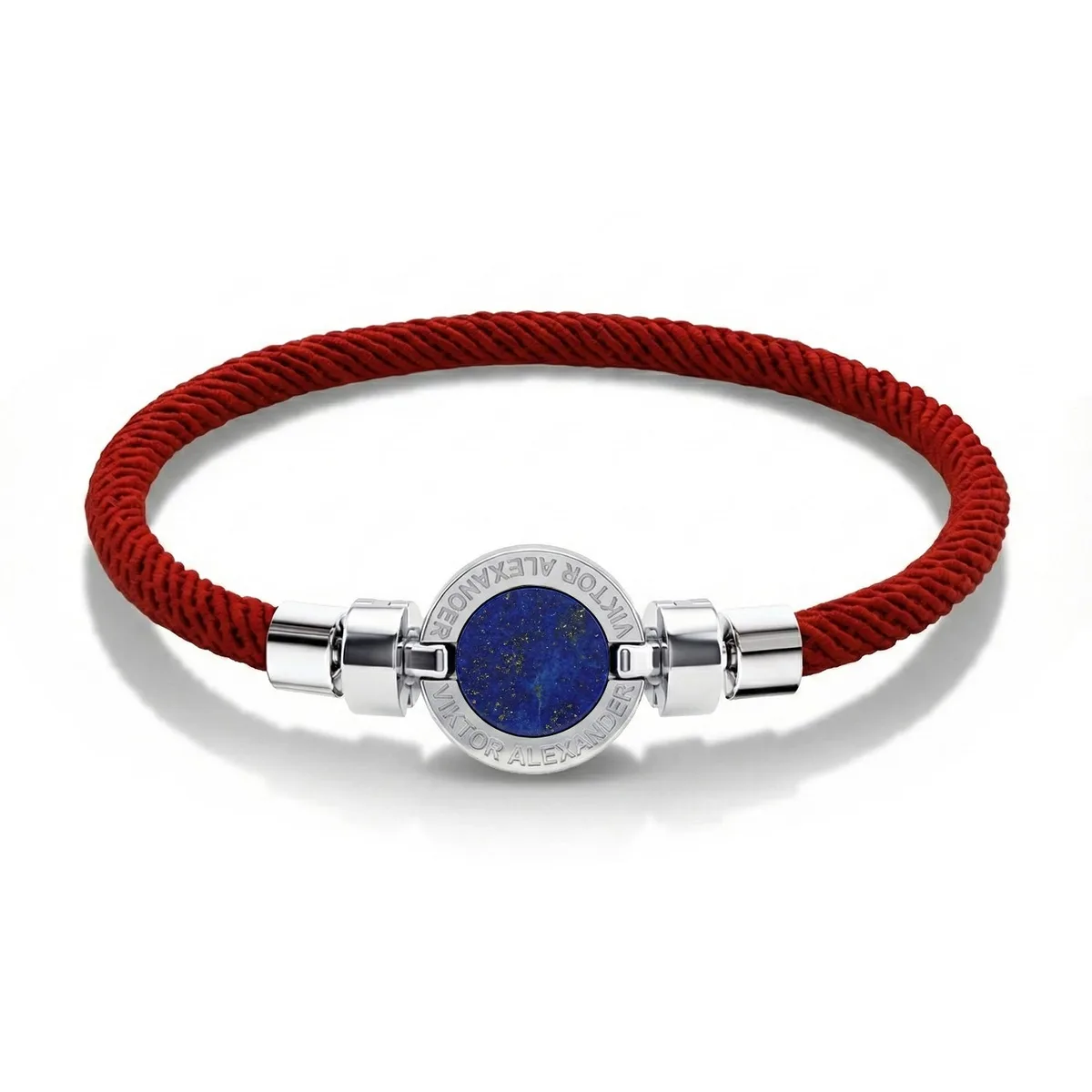 1889 Lapis Lazuli 925 Silver With Italian Nylon Bracelet, view 12 – Viktor Alexander