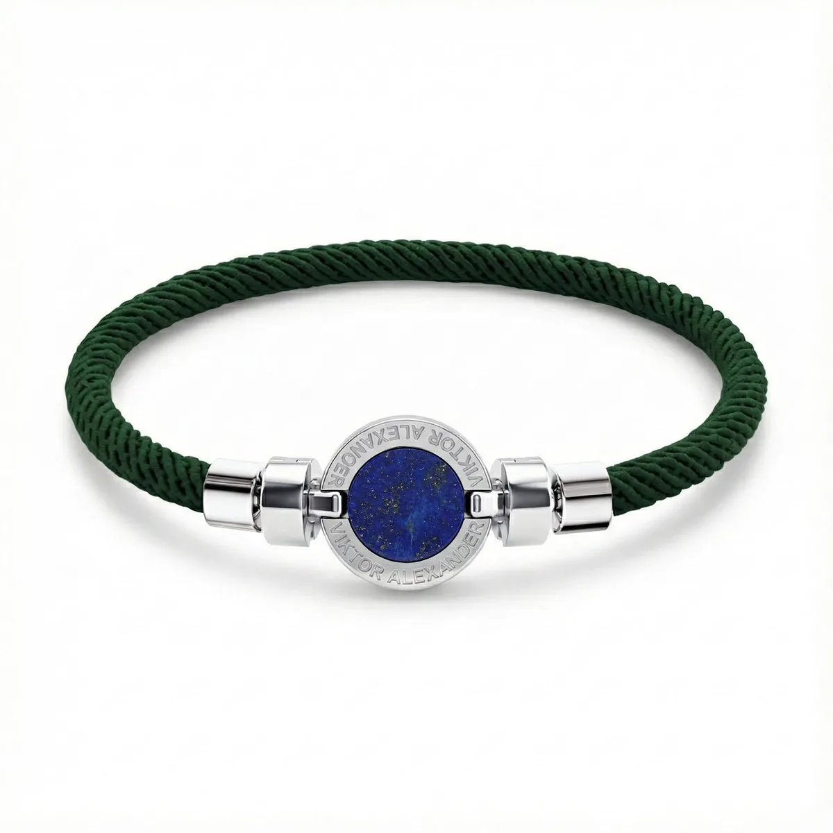 1889 Lapis Lazuli 925 Silver With Italian Nylon Bracelet, view 9 – Viktor Alexander