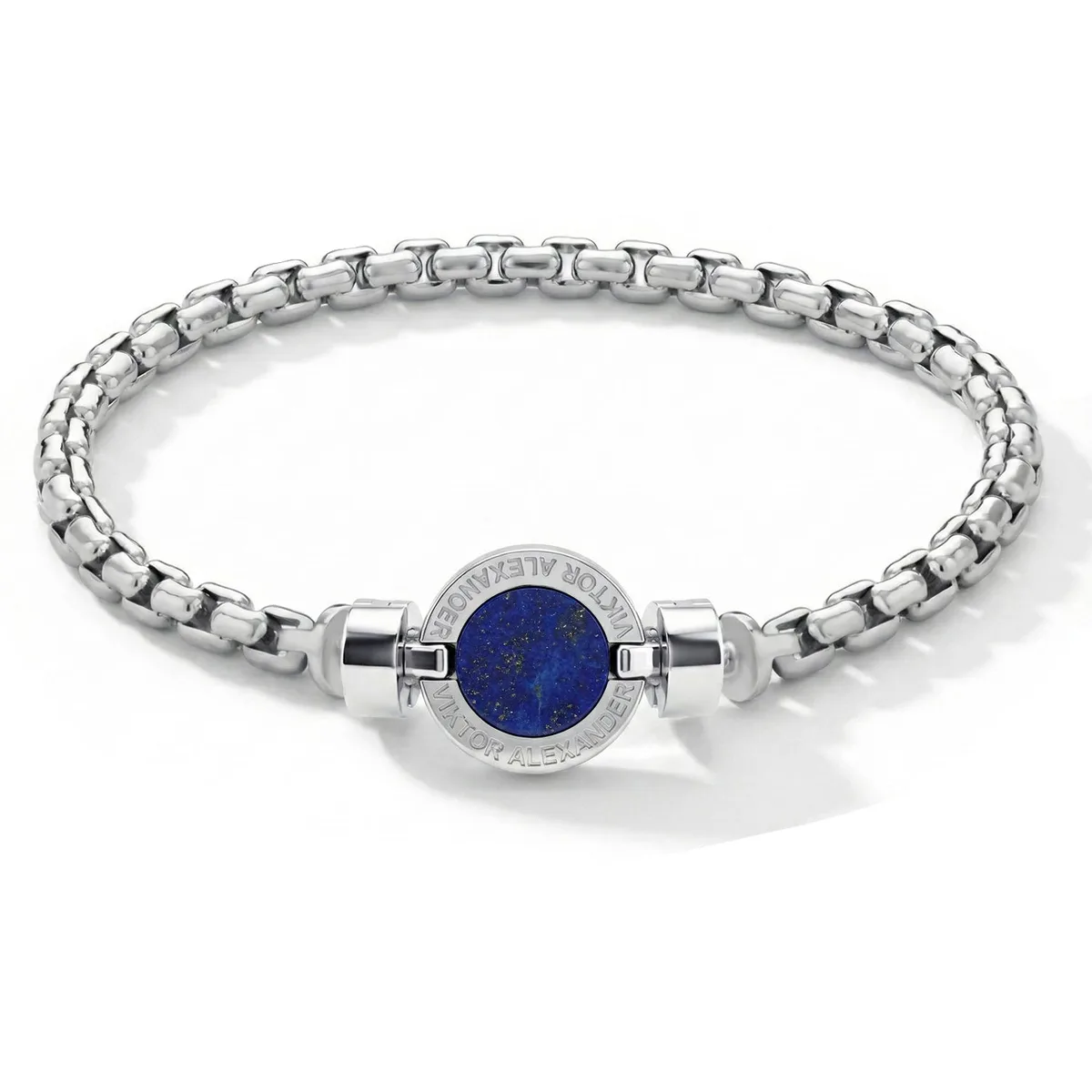 1889 Lapis Lazuli 925 Silver Chain Link Bracelet, view 11 – Viktor Alexander