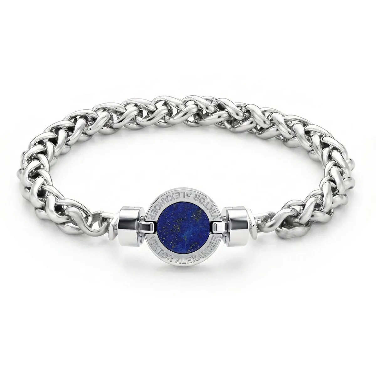1889 Lapis Lazuli 925 Silver Chain Link Bracelet, view 14 – Viktor Alexander