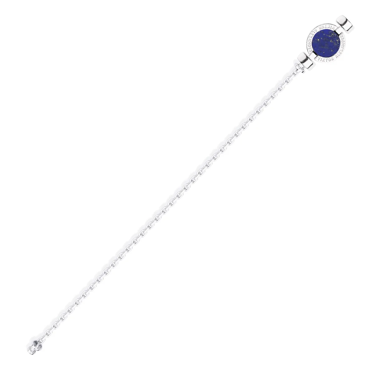 1889 Lapis Lazuli 925 Silver Chain Link Bracelet, view 2 – Viktor Alexander