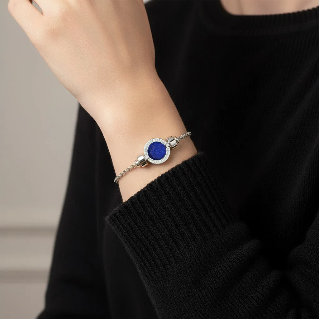 1889 Lapis Lazuli 925 Silver Chain Link Bracelet, view 5 – Viktor Alexander
