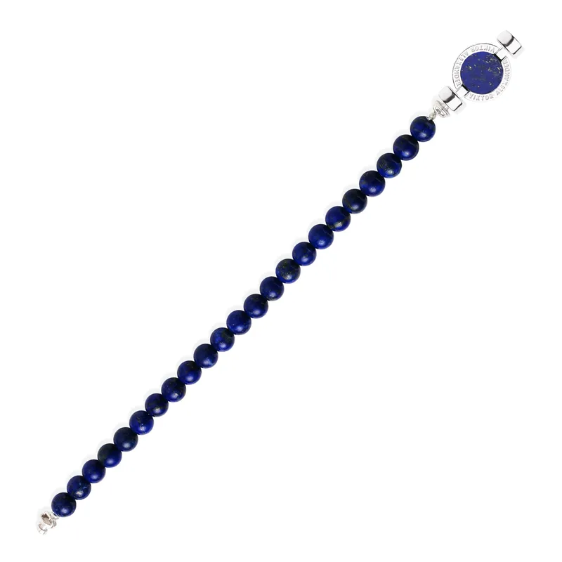 1889 Lapis Lazuli 925 Silver Gemstone Bracelets