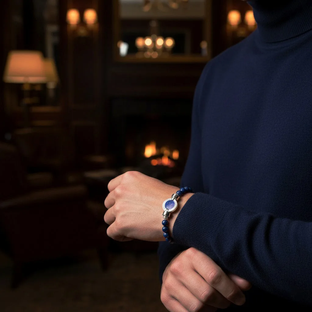 1889 Lapis Lazuli 925 Silver Gemstone Bracelets, view 3 – Viktor Alexander