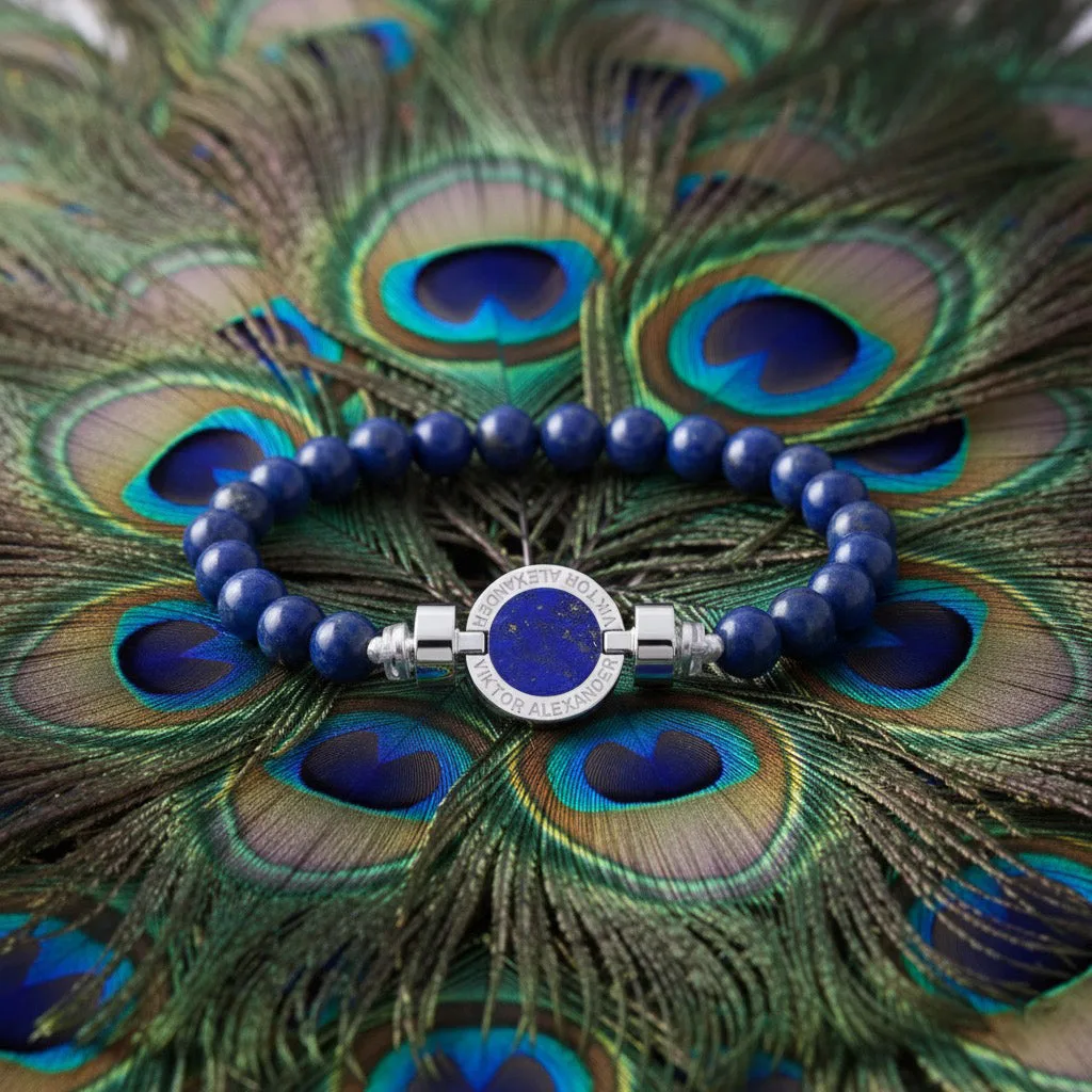 1889 Lapis Lazuli 925 Silver Gemstone Bracelets, view 7 – Viktor Alexander
