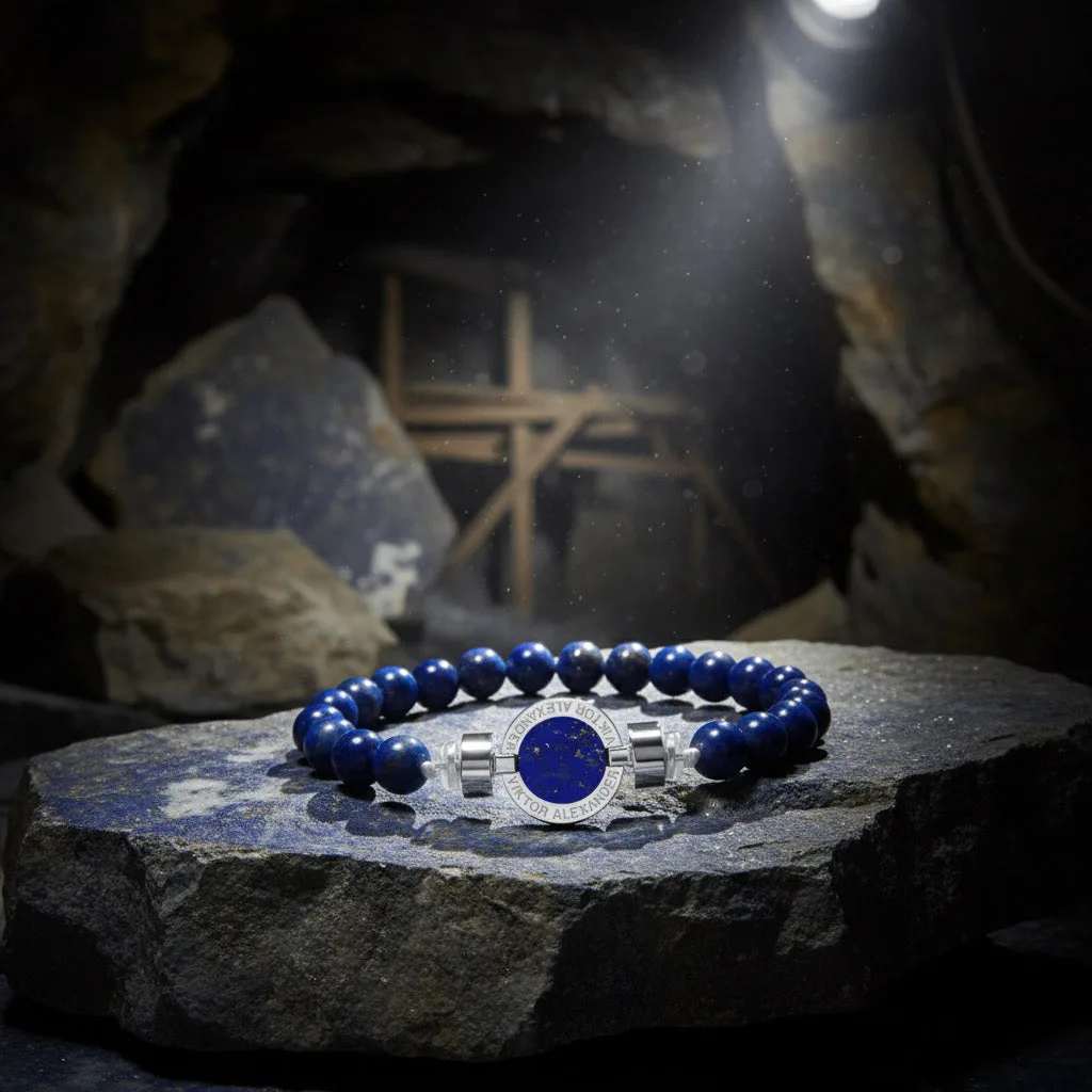 1889 Lapis Lazuli 925 Silver Gemstone Bracelets, view 8 – Viktor Alexander