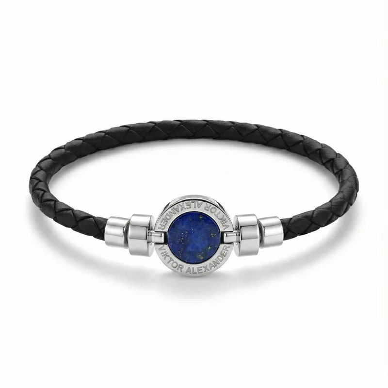 1889 Lapis Lazuli 925 Silver Weaved Calf Bracelet