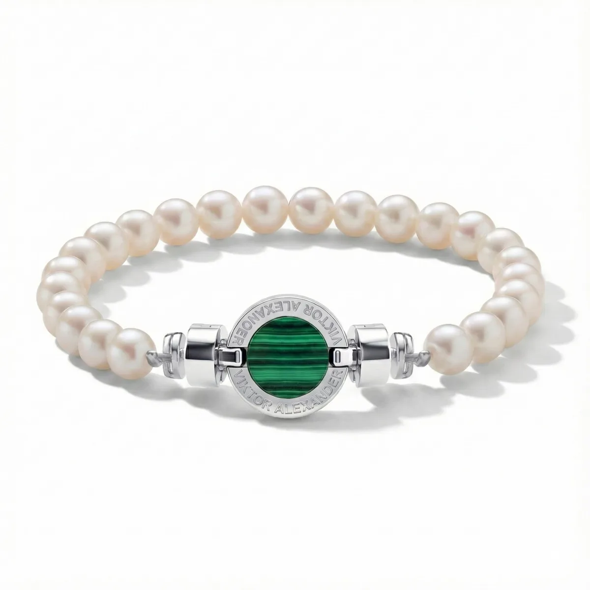1889 Malachite 925 Silver Gemstone Bracelets, view 12 – Viktor Alexander