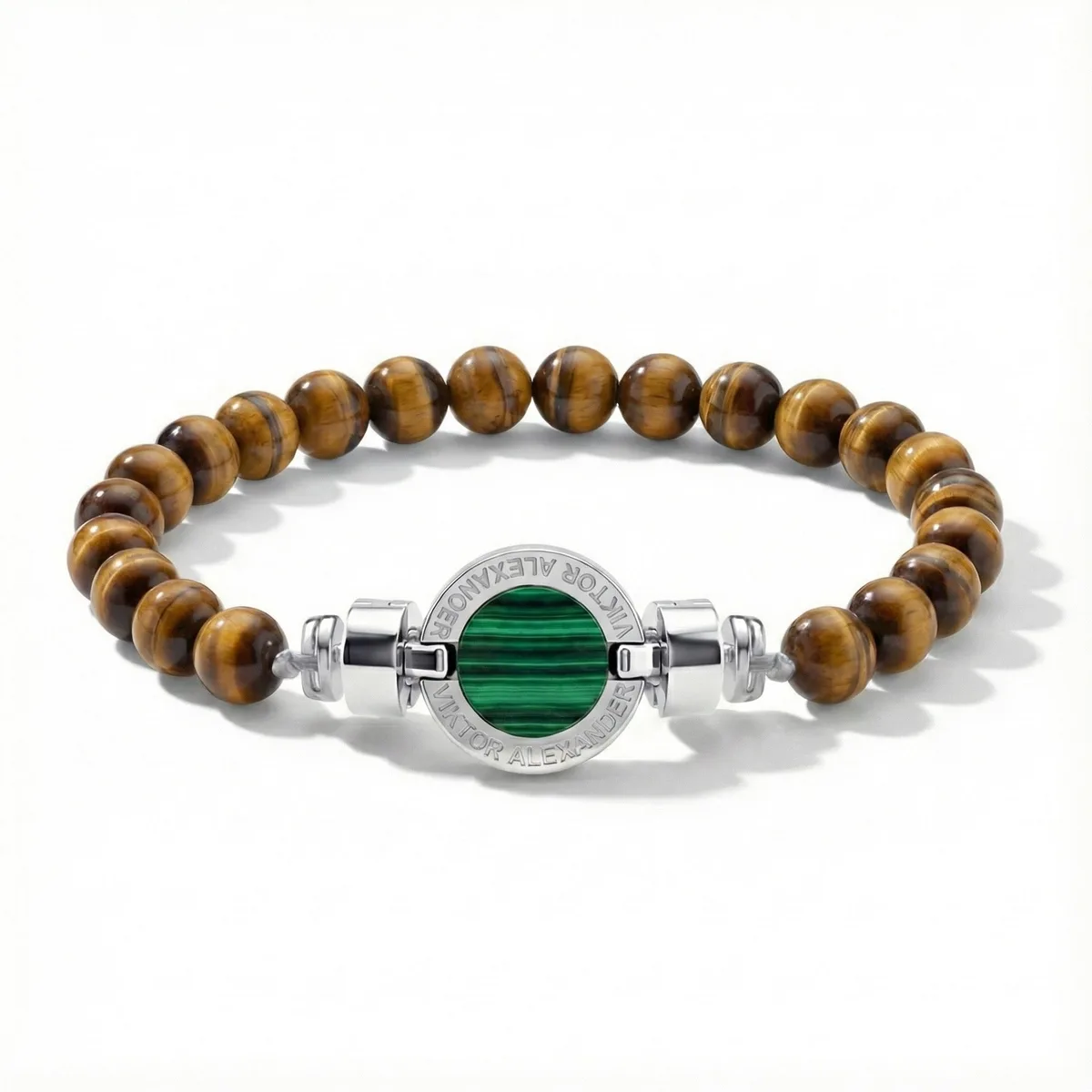 1889 Malachite 925 Silver Gemstone Bracelets, view 13 – Viktor Alexander