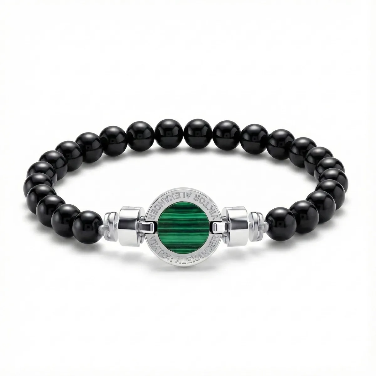 1889 Malachite 925 Silver Gemstone Bracelets, view 16 – Viktor Alexander