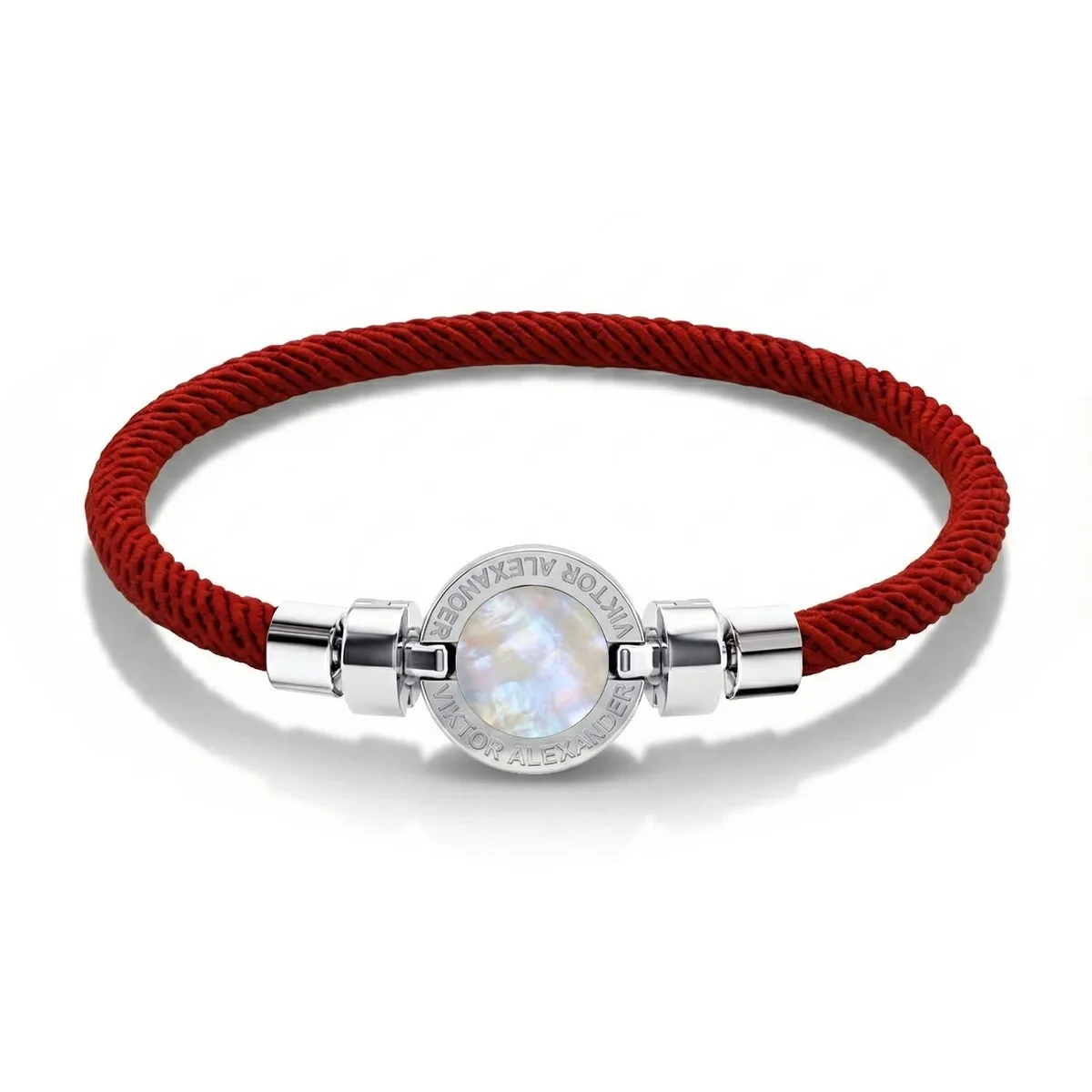 1889 Mother of Pearl 925 Silver Italian Nylon Bracelet – Viktor Alexander