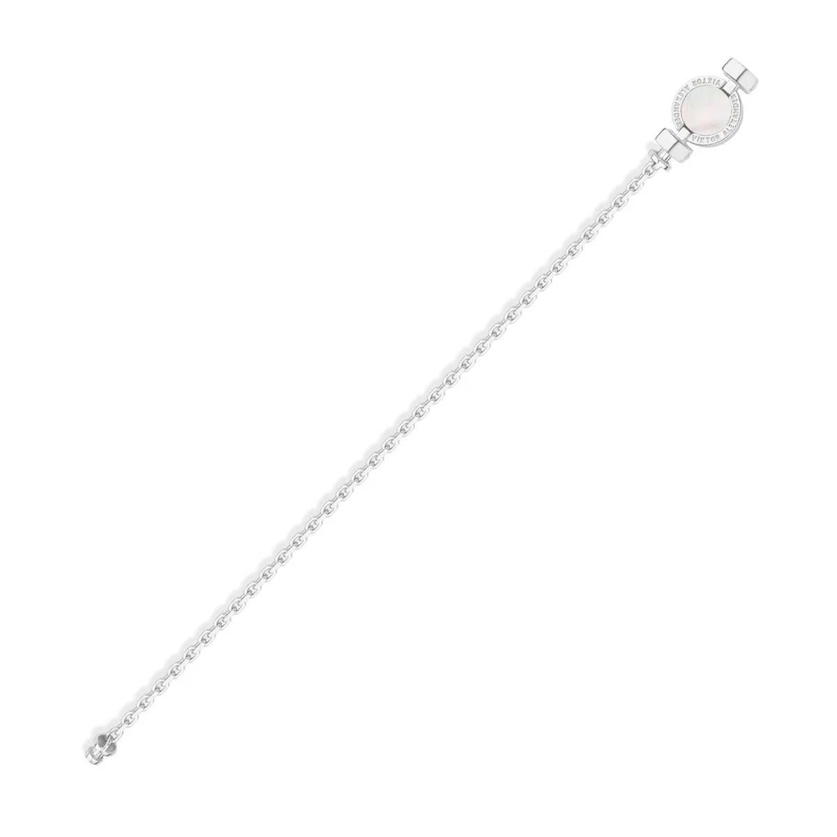 1889 Mother of Pearl 925 Silver Chain Link Bracelet, view 2 – Viktor Alexander