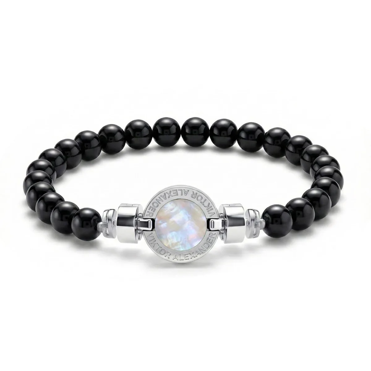 1889 Mother of Pearl 925 Silver Gemstone Bracelets, view 11 – Viktor Alexander