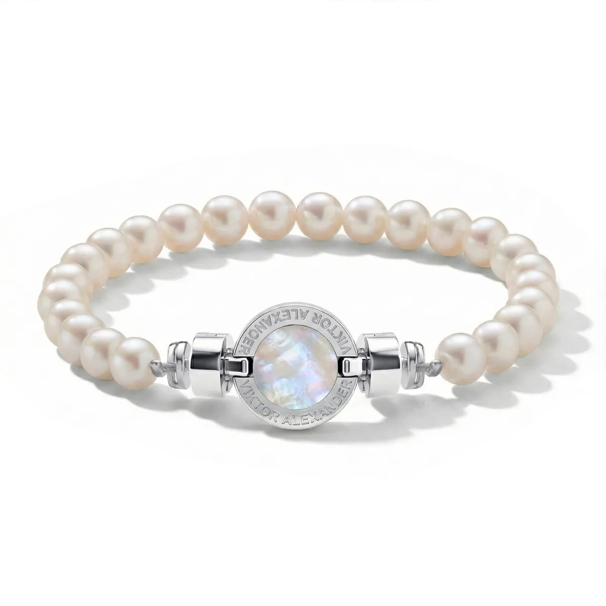 1889 Mother of Pearl 925 Silver Gemstone Bracelets, view 12 – Viktor Alexander
