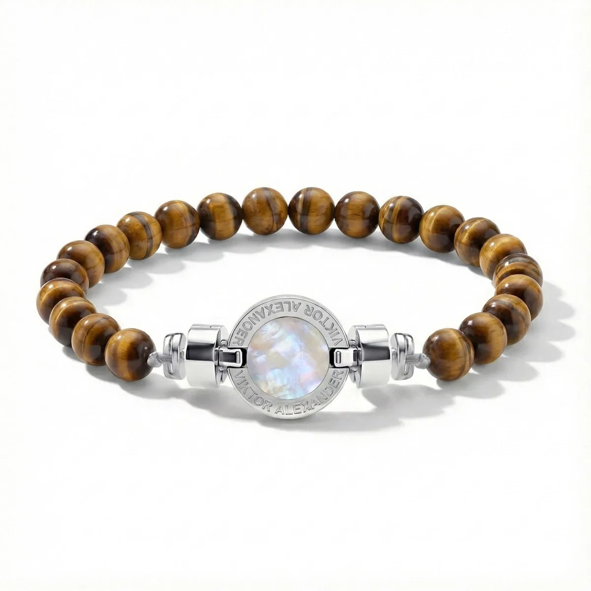 1889 Mother of Pearl 925 Silver Gemstone Bracelets, view 13 – Viktor Alexander