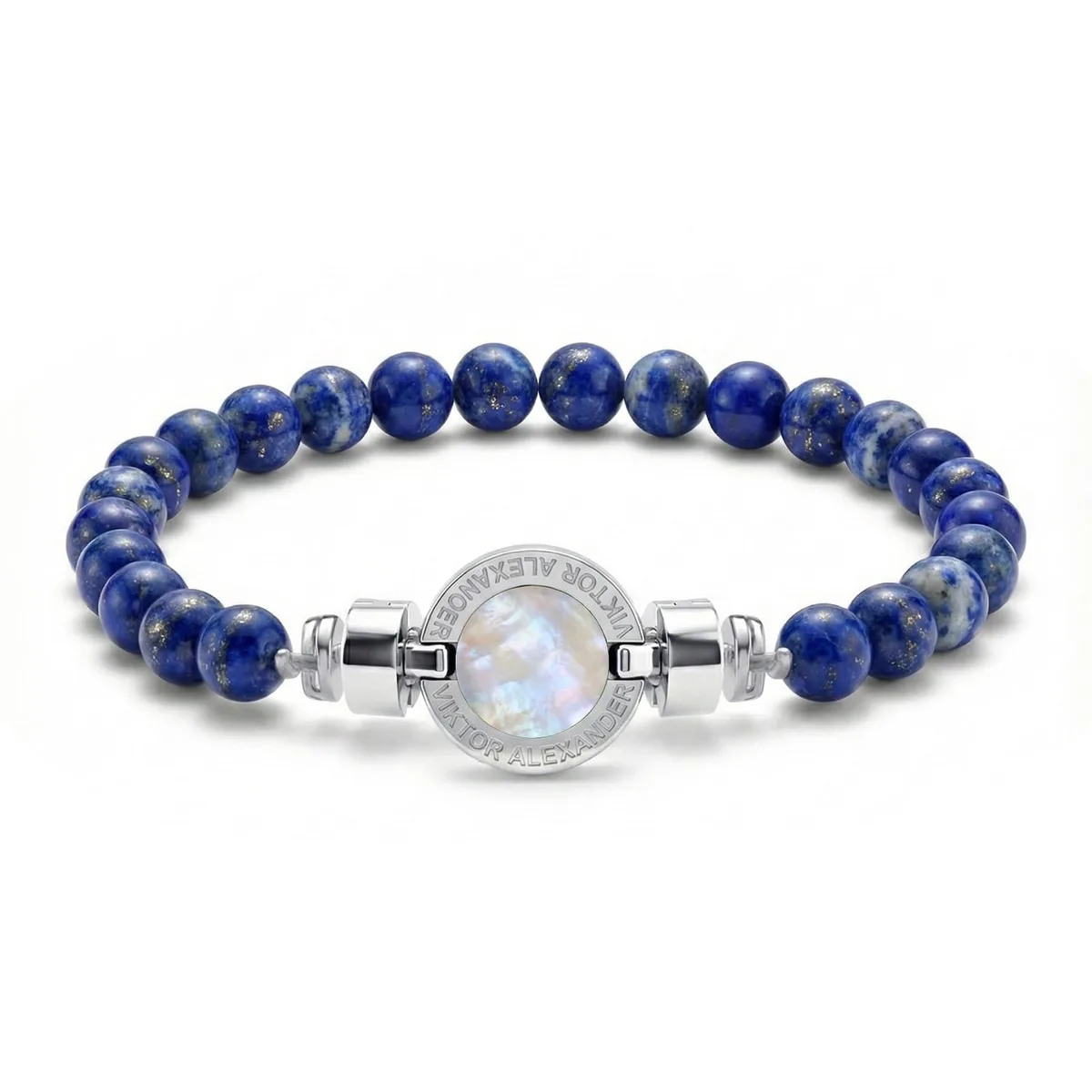 1889 Mother of Pearl 925 Silver Gemstone Bracelets, view 14 – Viktor Alexander