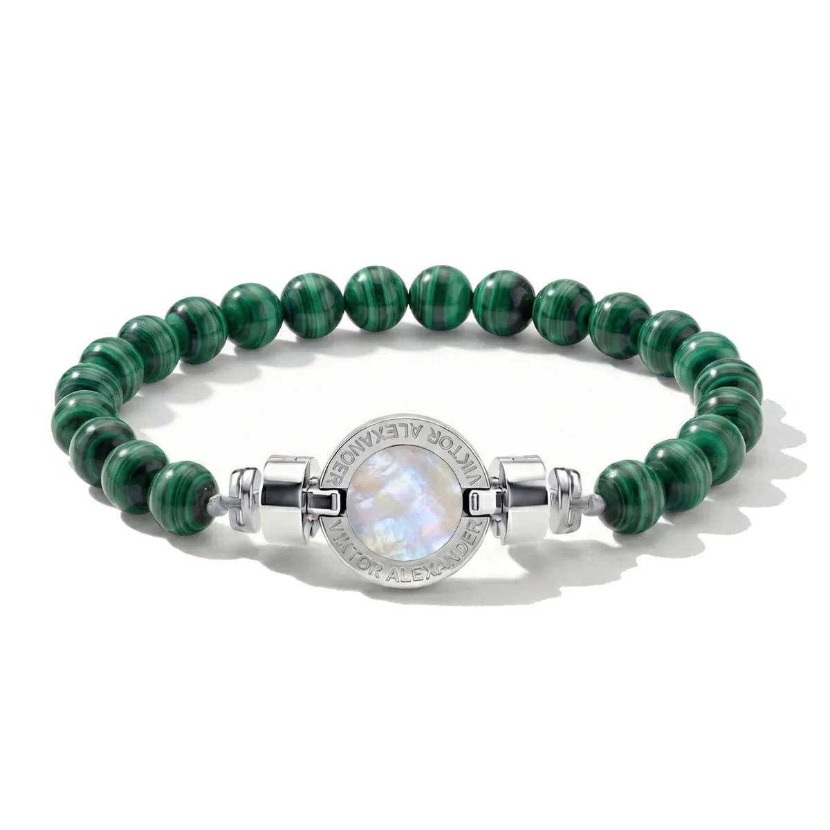 1889 Mother of Pearl 925 Silver Gemstone Bracelets, view 15 – Viktor Alexander