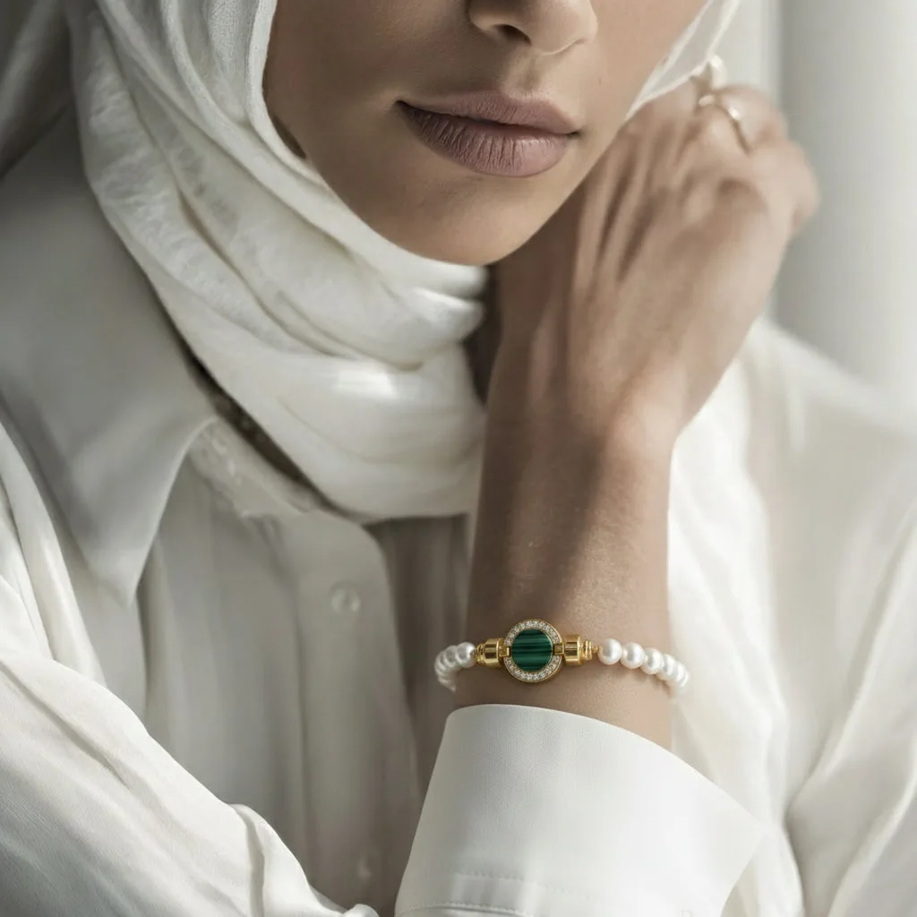 1889 Pave Collection 18-carat Gold Pearl Bracelets, view 8 – Viktor Alexander