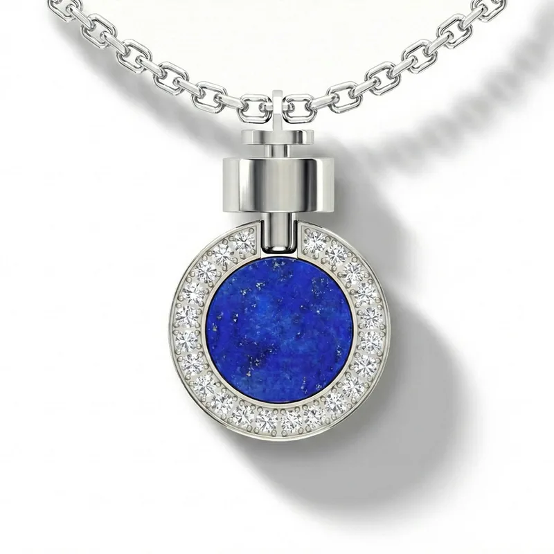 1889 Pave Gemstone 18-carat White Gold Pendant & Necklace