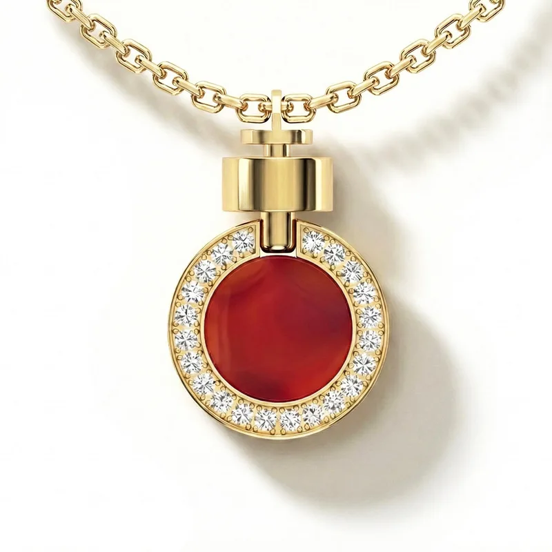 1889 Pave Gemstone 18-carat Yellow Gold Pendant & Necklace