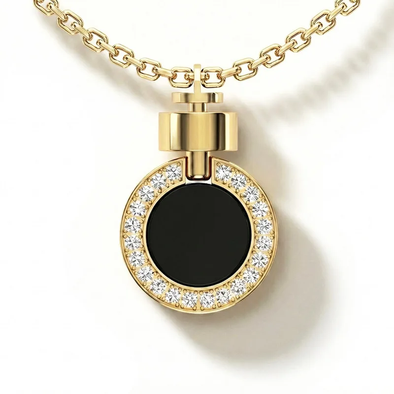 1889 Pave Gemstone 18-carat Yellow Gold Pendant & Necklace