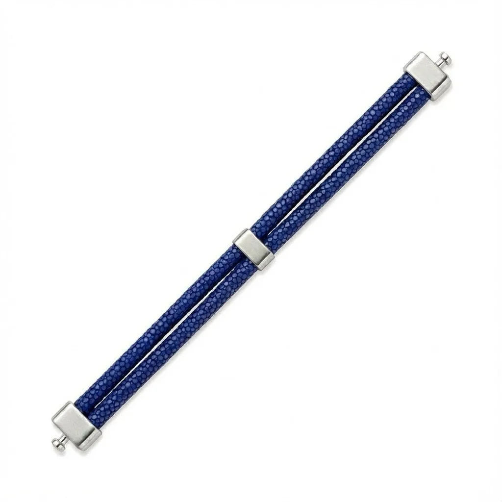 8mm Dual Royal Blue Galuchat Stingray Bracelet, view 2 – Viktor Alexander
