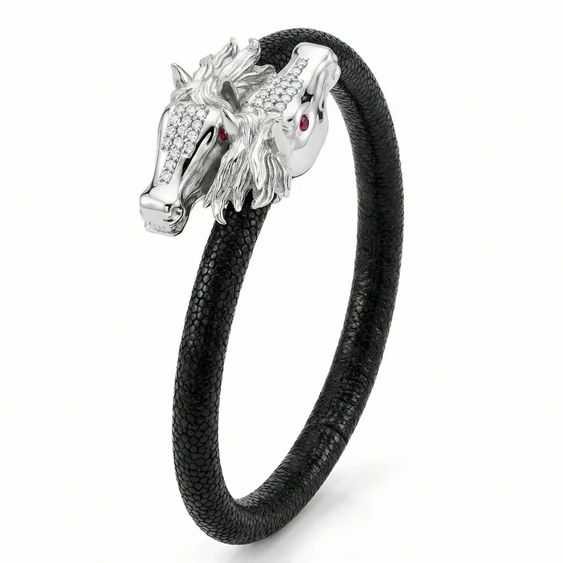 Caval X 925 White Sapphire Eternity X Stingray Bracelet