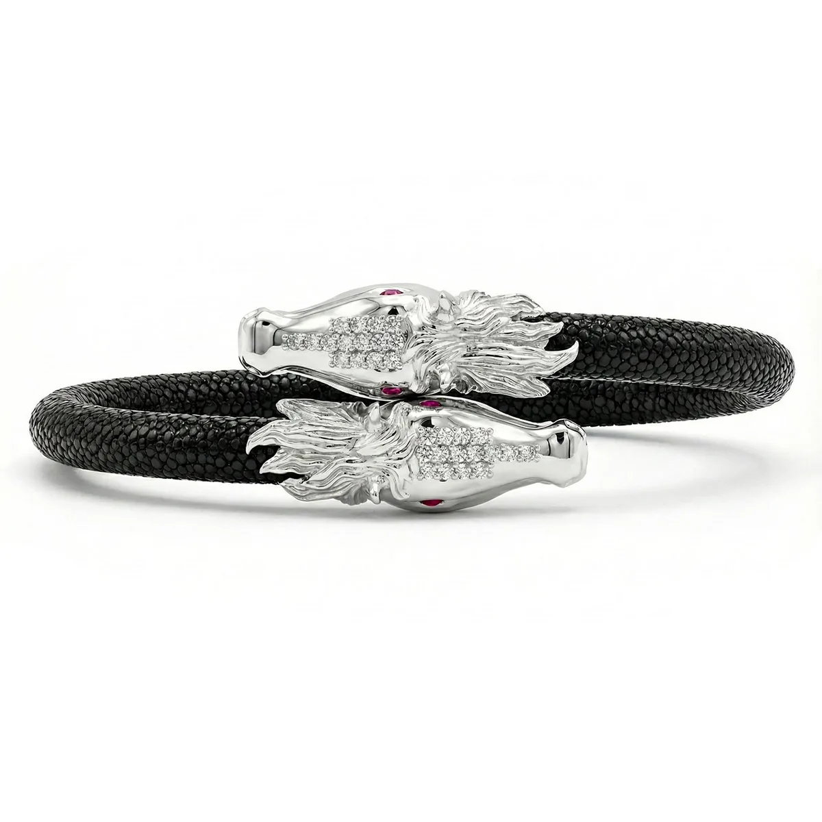 Caval X 925 White Sapphire Eternity X Stingray Bracelet, view 2 – Viktor Alexander