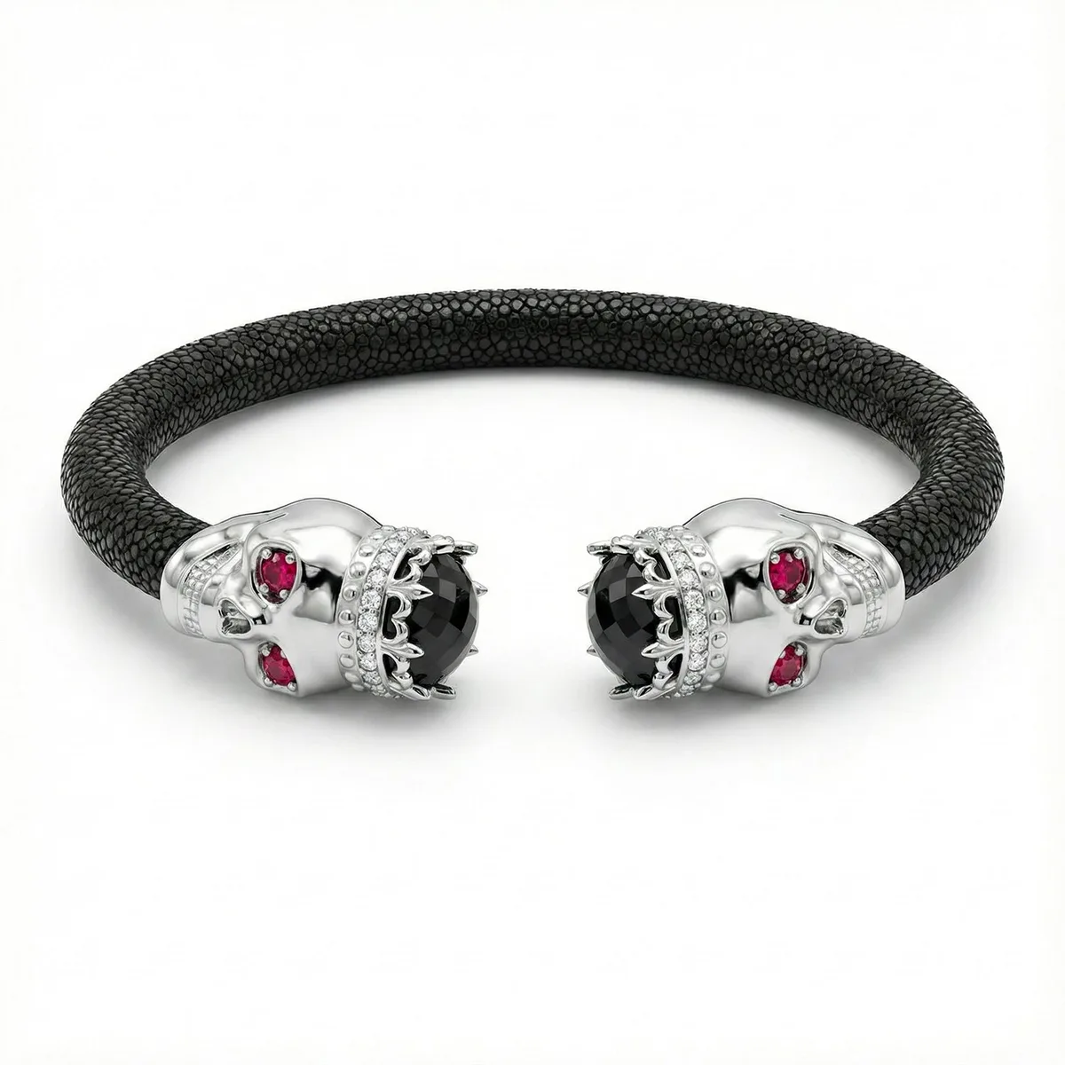 925 Skull Royale Eternity X Stingray Bracelet, view 2 – Viktor Alexander