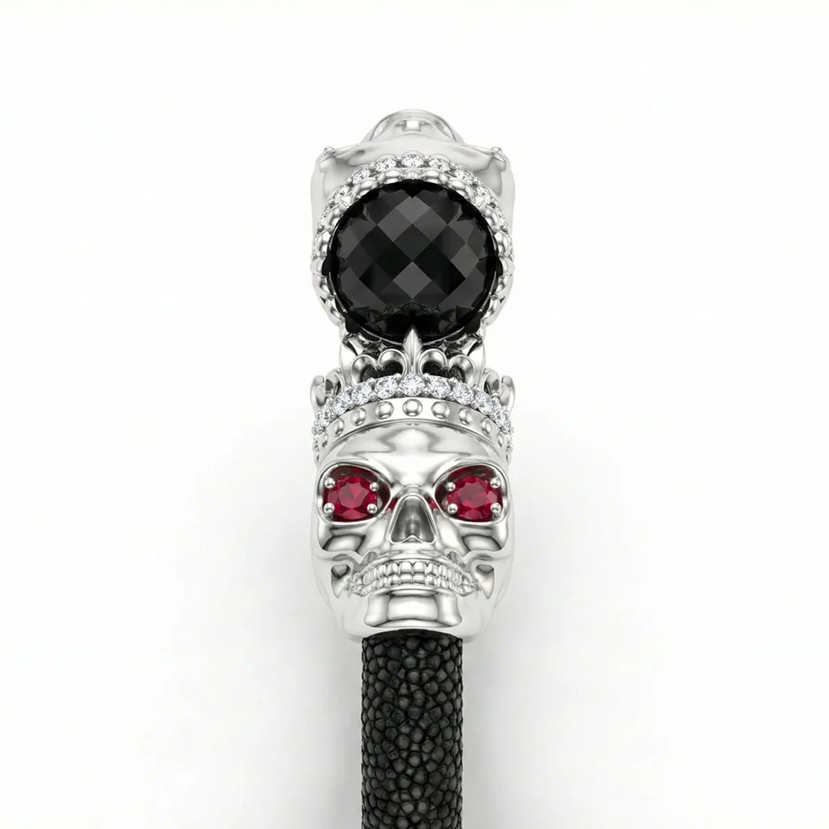 925 Skull Royale Eternity X Stingray Bracelet, view 4 – Viktor Alexander