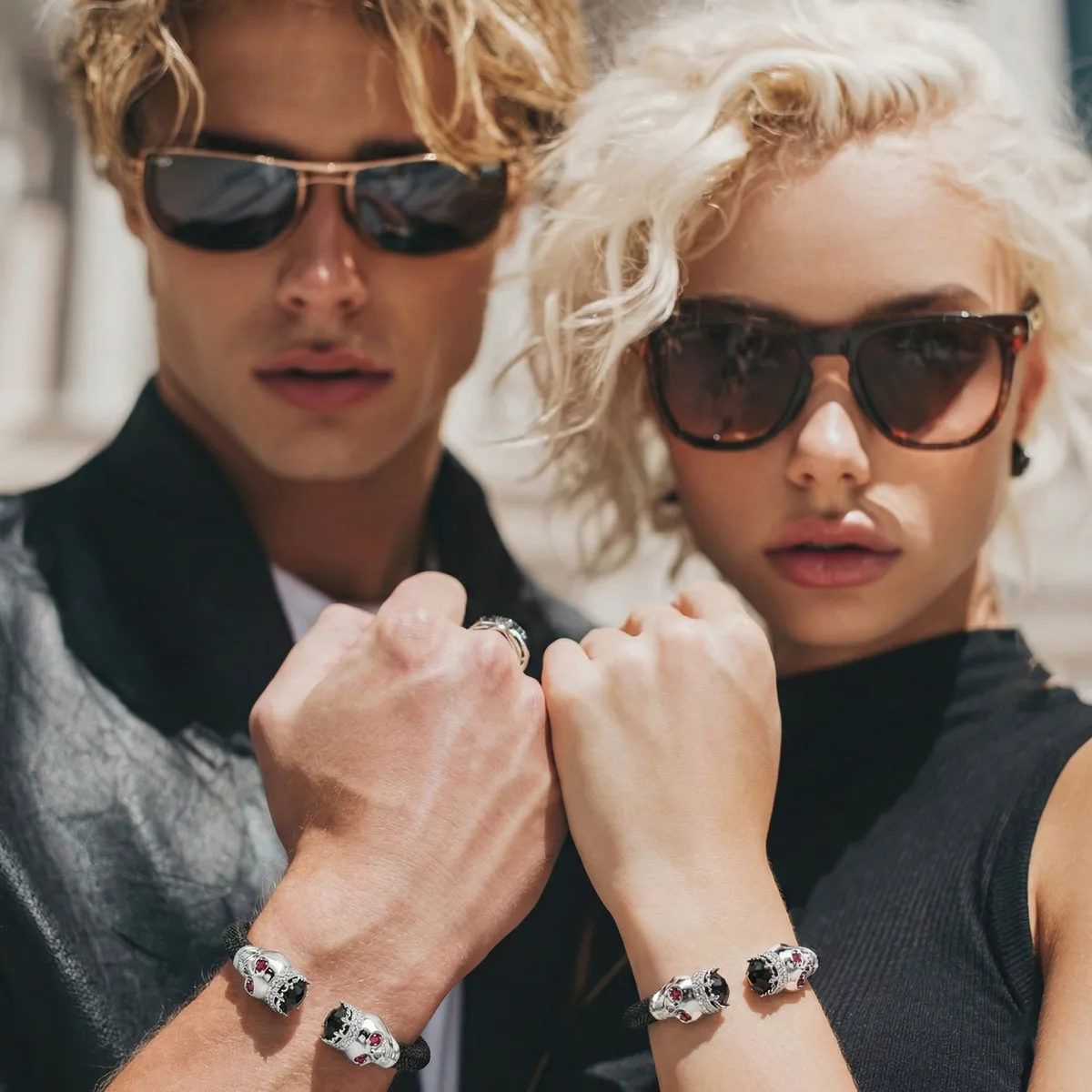 925 Skull Royale Eternity X Stingray Bracelet, view 5 – Viktor Alexander
