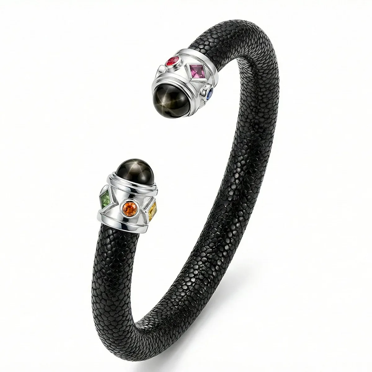 Alix 925 Black Star Diopside & Fancy Sapphire Stingray Bangle – Viktor Alexander