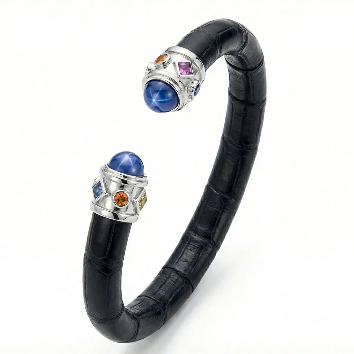 Alix 925 Blue Star Sapphire & Fancy Sapphire Stingray Bangle – Viktor Alexander