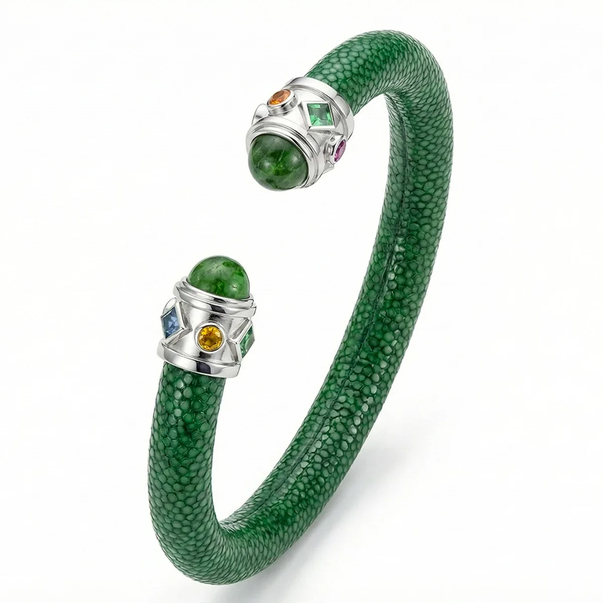Alix 925 Chrome Diopside & Fancy Sapphire Stingray Bangle – Viktor Alexander