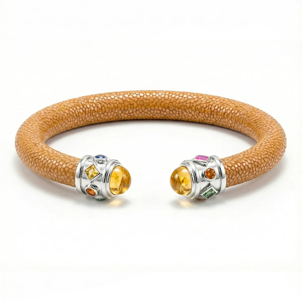 Alix 925 Citrine & Fancy Sapphire Stingray Bangle, view 2 – Viktor Alexander