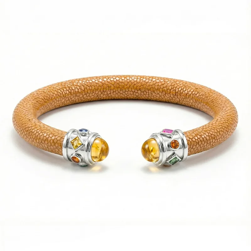 Alix 925 Citrine & Fancy Sapphire Stingray Bangle