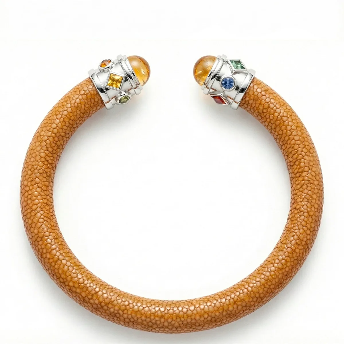 Alix 925 Citrine & Fancy Sapphire Stingray Bangle, view 3 – Viktor Alexander