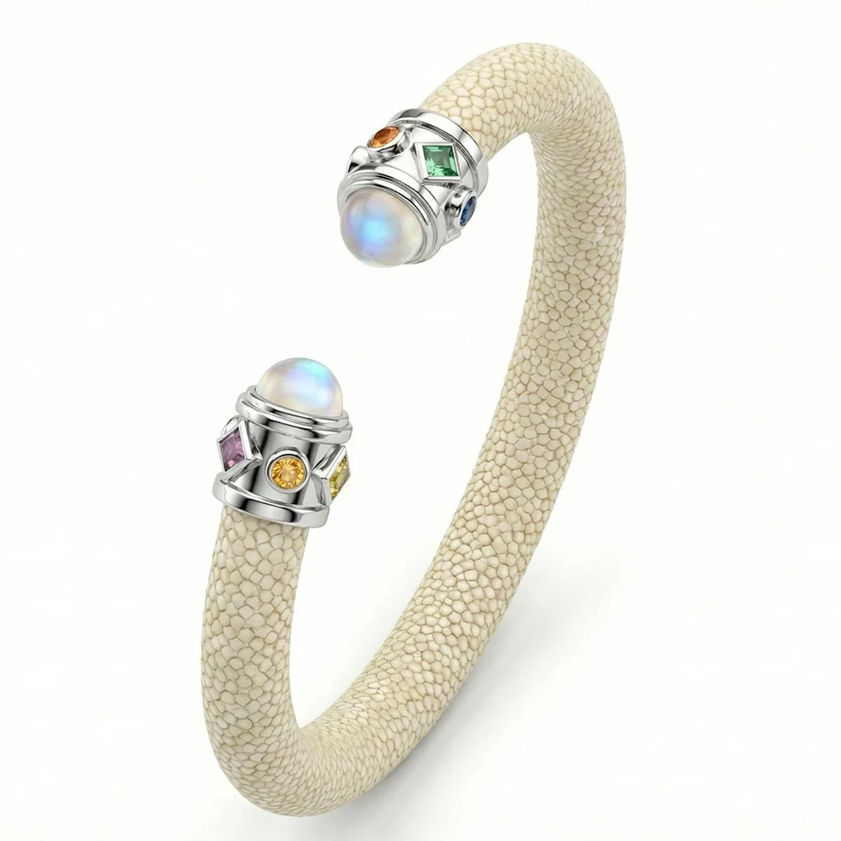 Alix 925 Moonstone & Fancy Sapphire Stingray Bangle – Viktor Alexander