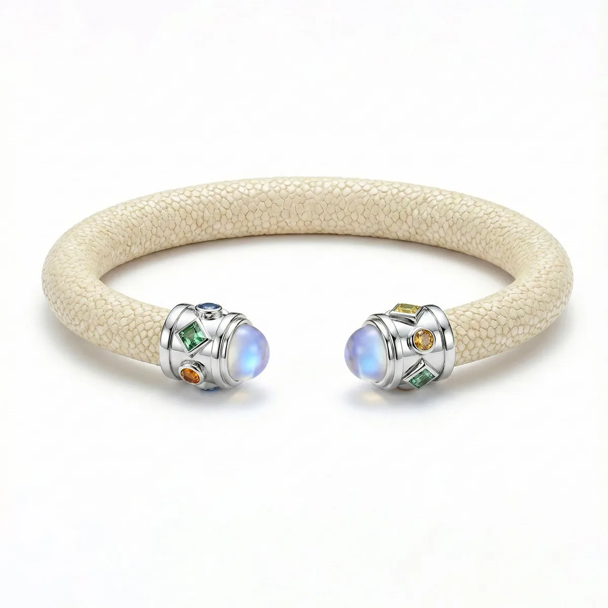 Alix 925 Moonstone & Fancy Sapphire Stingray Bangle, view 2 – Viktor Alexander