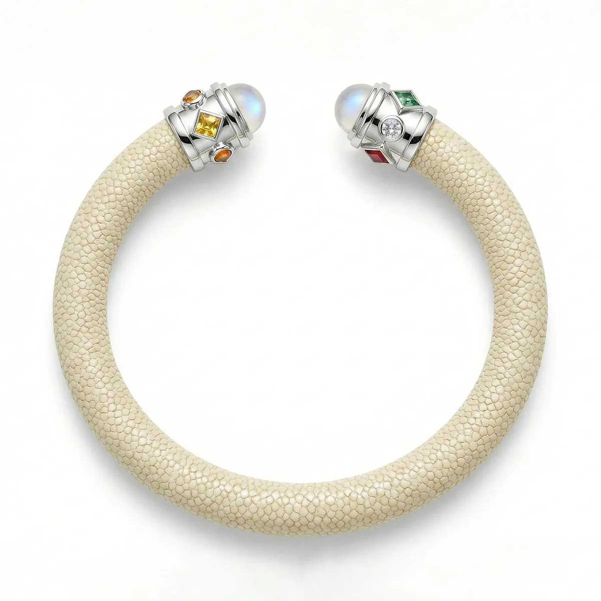 Alix 925 Moonstone & Fancy Sapphire Stingray Bangle, view 3 – Viktor Alexander