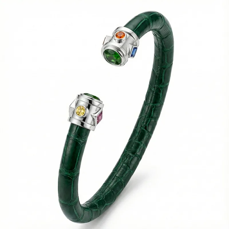 BE Eternity 925 Green Diopside & Fancy Sapphire Stingray Bracelet