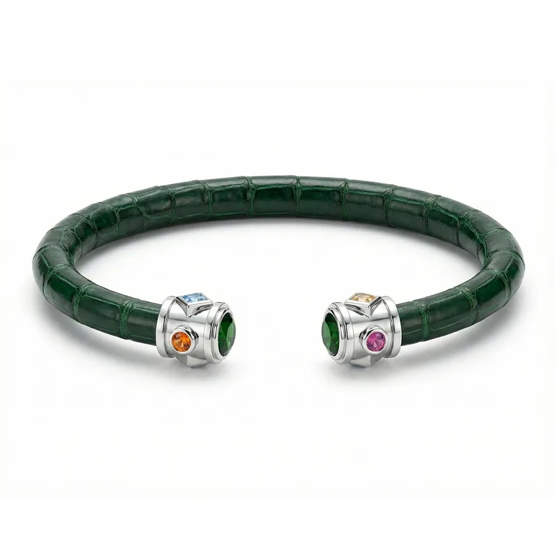 BE Eternity 925 Green Diopside & Fancy Sapphire Stingray Bracelet