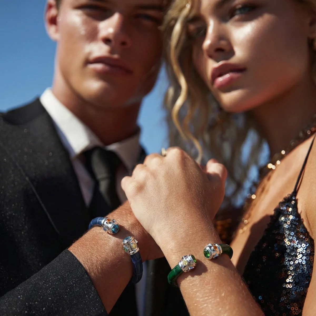 BE Eternity 925 London Blue Topaz & Fancy Sapphire Stingray Bracelet, view 3 – Viktor Alexander