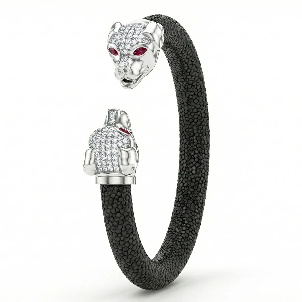 Canis 925 White Sapphire & Ruby Stingray Bracelet – Viktor Alexander